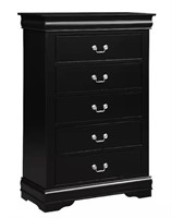 Louis Philippe Black Chest w Wood Frame 47x15x31in