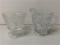 Crystal Sugar & Creamer Bowl