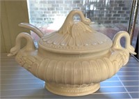 VINTAGE PORTA SWAN PORCELAIN SOUP TUREEN WITH LID