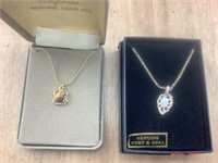 Pair of Boxed 18 Inch Necklaces/Genuine Stones