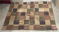 (AB) 
Pair of Woven Color Block Rugs