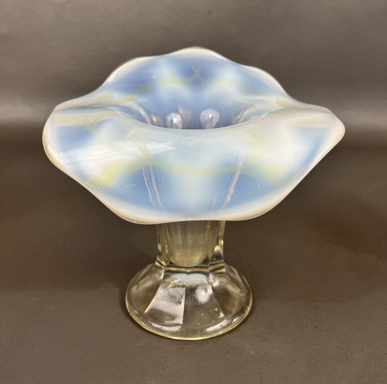 Victorian Opalescent Jack in the Pulpit Vase