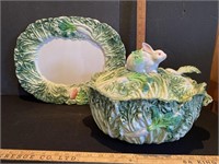 Rabbit patch by Stafford soup tureen and