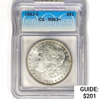 1883-O Morgan Silver Dollar ICG MS63+