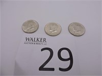 Three 1964 Kennedy Half Dollars