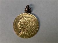 1913 Indian Head 2 1/2 Dollar Gold Coin