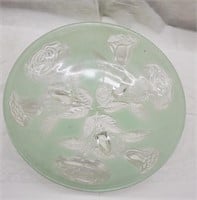 BEAUTIFUL GREEN TONED GLASS SERVING PLATE