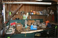 Large Lot, Work Bench, Shelf & Contents