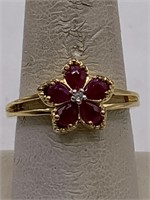 NEW STERLING SILVER /BURMESE RUBY RING