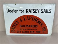 Vintage Ratsey Sails Tin Advertisement Sign