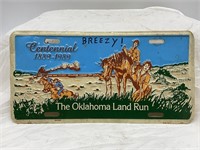 Oklahoma Land Run 1889-1989 Auto License Plate Tag