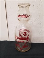 Vintage 10-in triangle dairies bottle