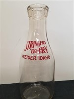 Vintage 10-in stringers Dairy bottle from Weiser