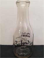 Vintage 10-in Baker's Dairy bottle from Boise