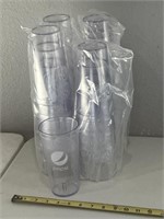 24-Pepsi/Dr. Pepper heavy plastic glasses (6 1/2