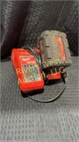 Milwaukee battery charger and battery