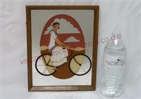 Vintage Girl on Bike Mirror ~ 8.5"x10.5"