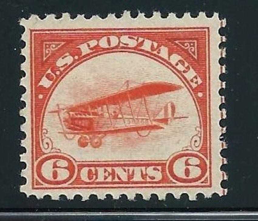 US AIRMAIL STAMP, C1 JENNY, MINT VLH, SCV $55.00