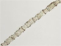 Sterling Silver Diamond (3.66ct) Bracelet