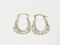10KT Yellow Gold Cubic Crystal Earrings