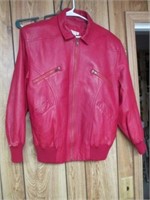 Nancy Heller Red Women's Leather Jacket Sz 1