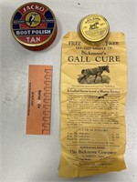 JACKO Boot Polish Tin & BICKFORDS Gall Cure Tin