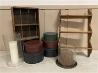 Shaker Style Boxes, Shelves, Candles