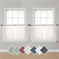 4 x 40 x 24  OVZME Sheer Kitchen Curtains 4 Pack