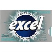 Excel 3 Polar Ice / 2 Spearmint Sugarfree Gum, 12