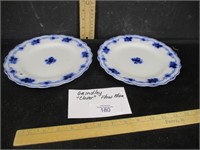 2 Flow Blue plates 9"