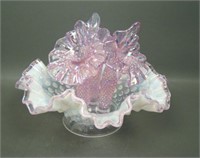 Fenton Iridised Hobnail Opal Pink Crest Epergne