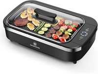 Indoor Grill-Smokeless BBQ Grill with