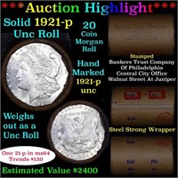 ***Auction Highlight*** Full solid date 1921-p Unc