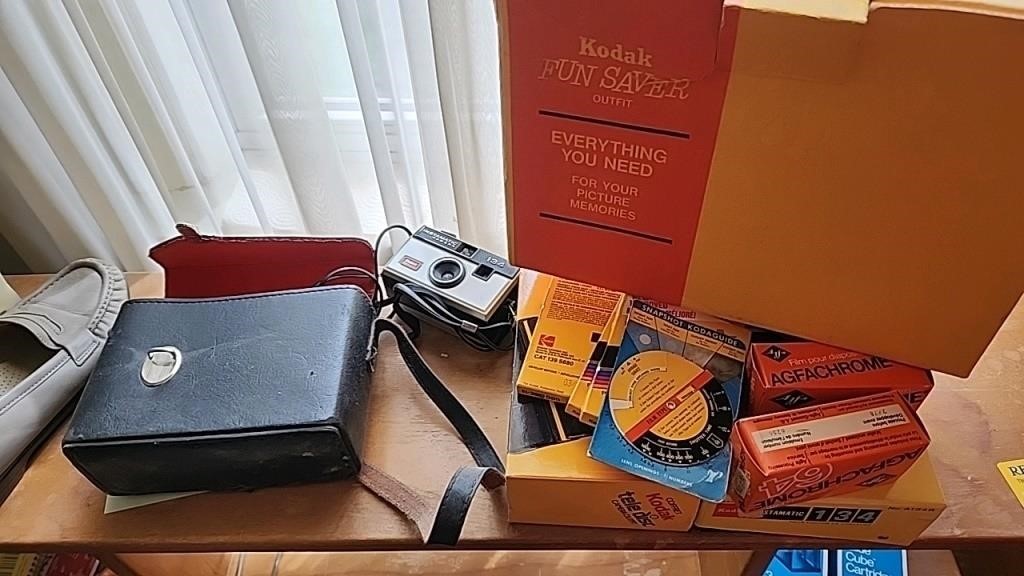 Kodak Camera lot accessories case etc