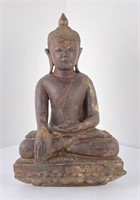 Antique Myanmar Burma Wood Buddha Figure