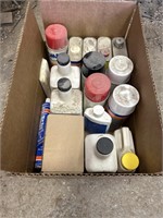 Miscellaneous box of liquids and Blue max spot