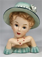 VINTAGE RELPO LADY HEAD VASE