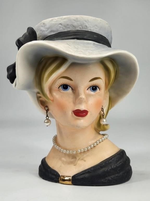 PYREX, FENTON, LADY HEAD VASE - GLASS AUCTION