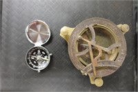 HEYNZ 3 inch Brass Sundial Compass Marine