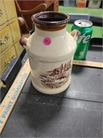 Decorative Small Pottery Milk Jar
