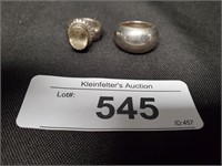 Pair of 925 Sterling Silver Vintage Rings.