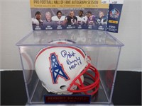 ROBERT BRAZILE SIGNED AUTO OILERS MINI HELMET W/