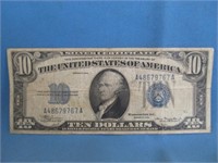 1934 US $10.00 Silver Certificate Blue Seal Note