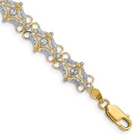 14k- Diamond-Cut Fancy Bracelet