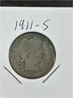 1911 S Barber Silver Quarter