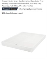 Full Size Smart Box Spring Bed Base, White, 74" x