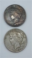 (2) 1922 Peace Dollar