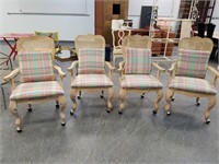 SET OF 4 FRENCH PROVINCIAL ROLLING GAMING CHAIRS