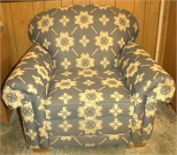 Blue Barrel Chair, Stearns & Foster