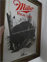 Miller beer mirror - "Black Bear Wisconsin" - 23